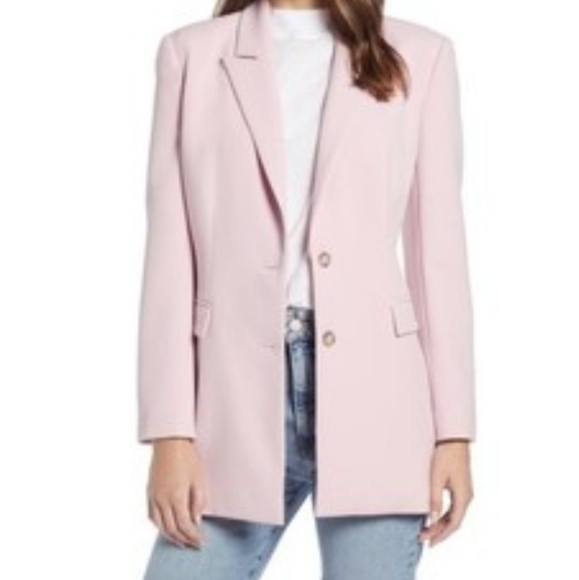 Something Navy Narrow Lapel Slouchy Blazer Pink - Picture 1 of 4